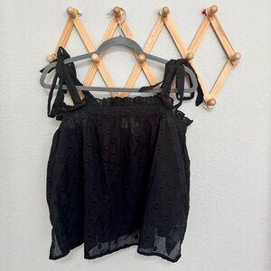 Cleobella Eyelet Black Hearts Organic Cotton Tank Size M